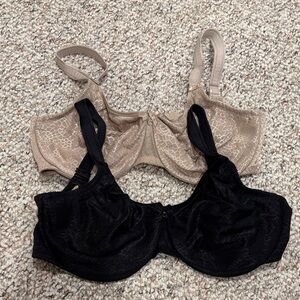Chantelle Tan and Black Lace Bras